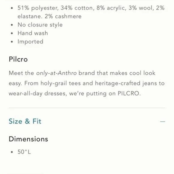 NWT Size XXS/XS - Pilcro Leopard Print Sweater Duster with Pockets (NWT US$ 238) - Picture 7 of 16